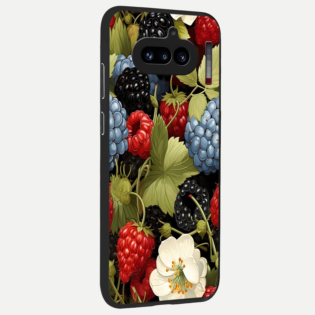  Berry Bloom Charm back cover For Nothing Phone 4A slim fit glass case with vibrant aesthetic design