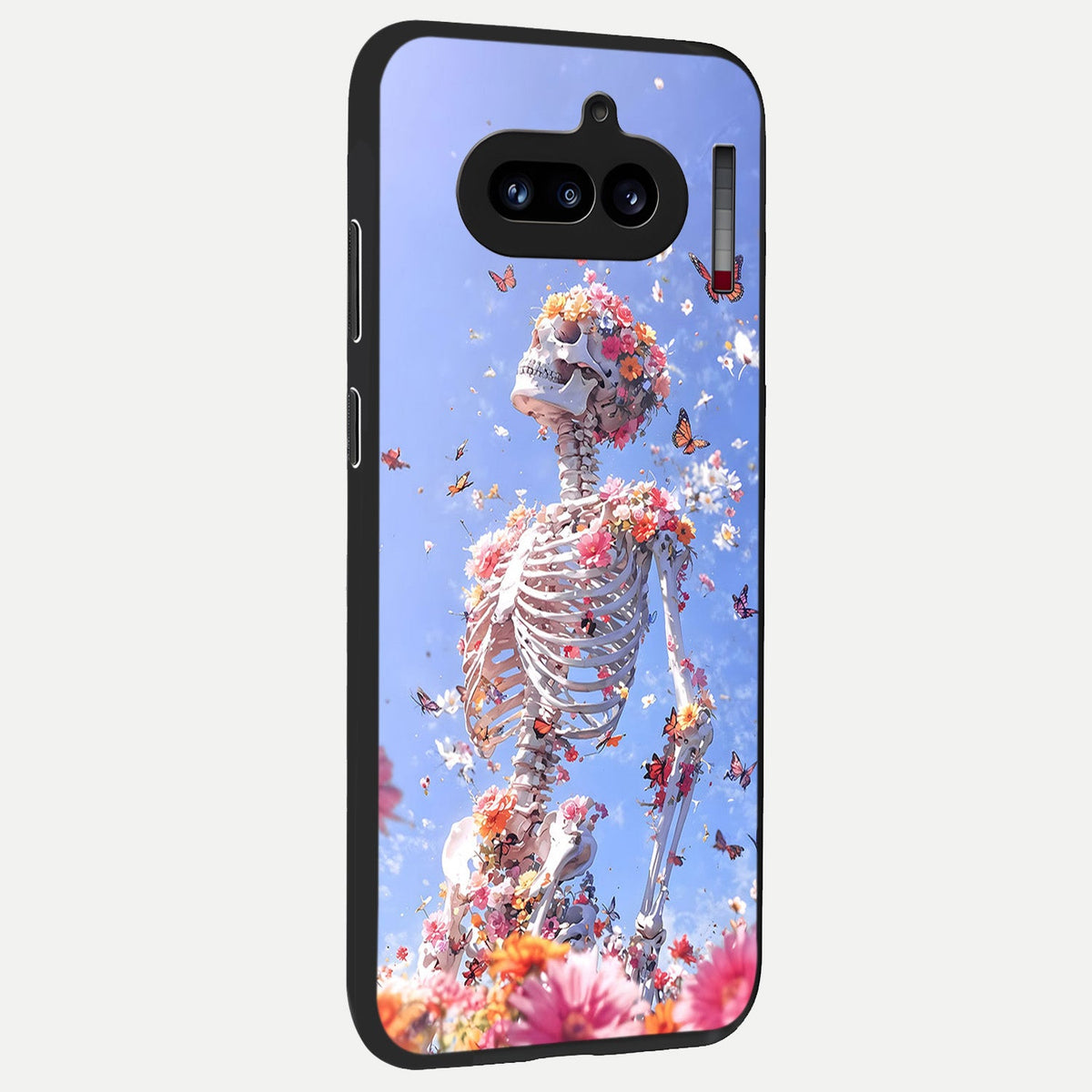  Bloom Beyond Bones back cover For Nothing Phone 4A slim fit glass case with vibrant aesthetic design