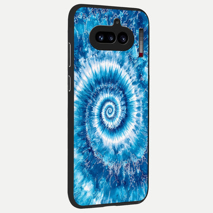 Blue Galaxy Wave back cover For Nothing Phone 4A slim fit glass case with vibrant aesthetic design