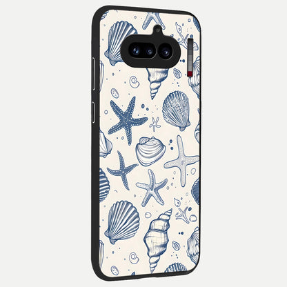  Blue Ocean Outline back cover For Nothing Phone 4A slim fit glass case with vibrant aesthetic design