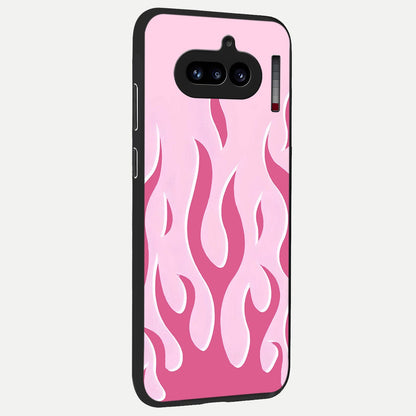  Blush Flame Energy back cover For Nothing Phone 4A slim fit glass case with vibrant aesthetic design