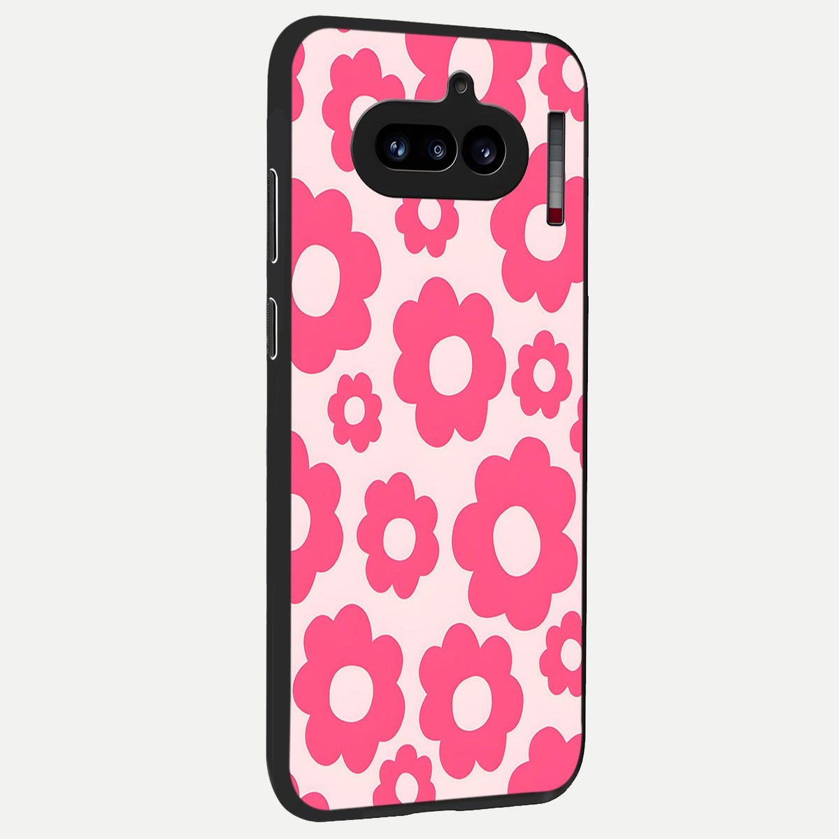  Blush Flower Pop back cover For Nothing Phone 4A slim fit glass case with vibrant aesthetic design