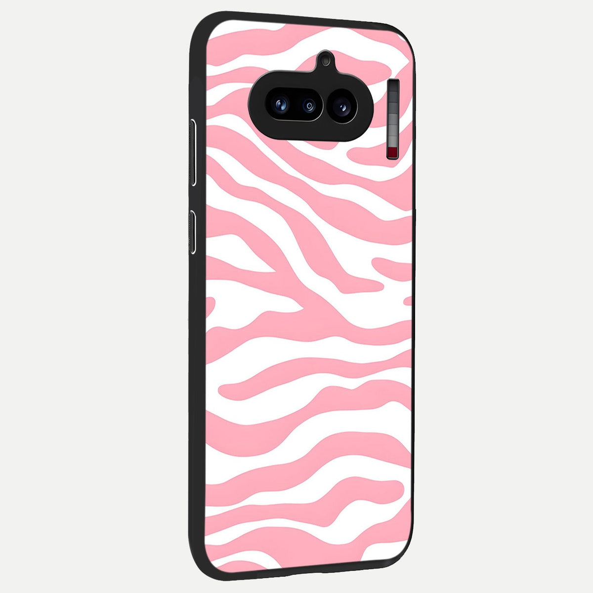  Blush Zebra Flow back cover For Nothing Phone 4A slim fit glass case with vibrant aesthetic design