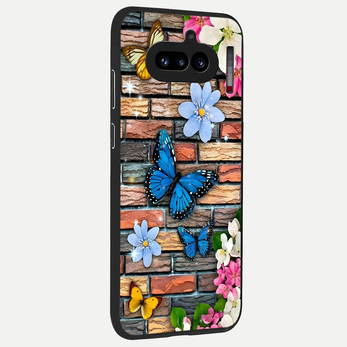  Brick Bloom Flight back cover For Nothing Phone 4A slim fit glass case with vibrant aesthetic design