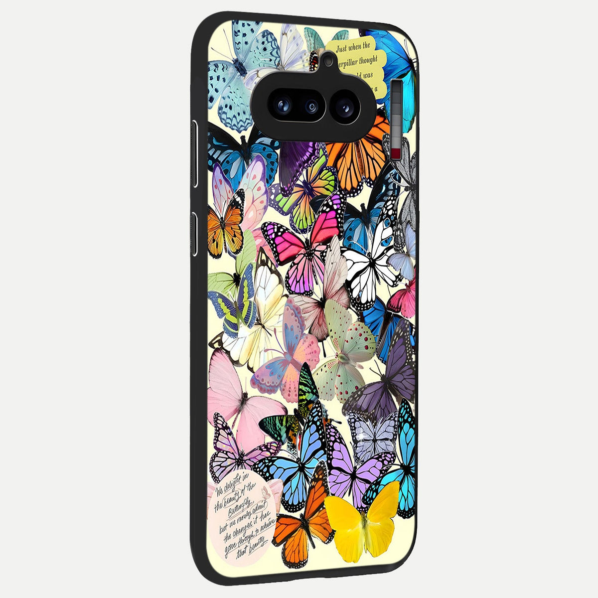  Butterflies Petal Dream back cover For Nothing Phone 4A slim fit glass case with vibrant aesthetic design