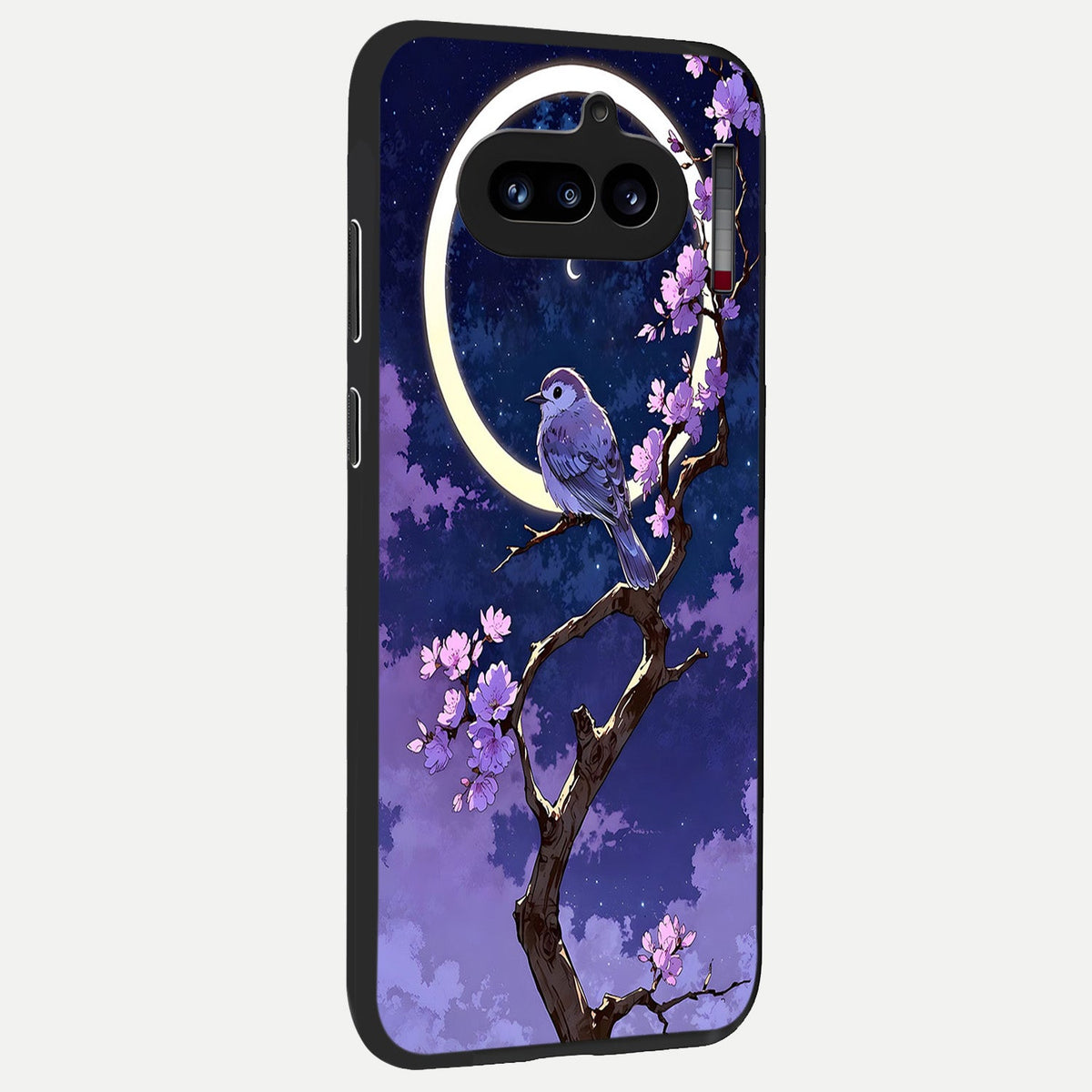  Celestial Bird Blossom back cover For Nothing Phone 4A slim fit glass case with vibrant aesthetic design