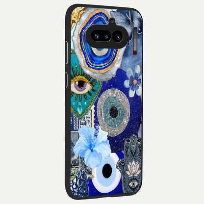  Celestial Blue Vision back cover For Nothing Phone 4A slim fit glass case with vibrant aesthetic design