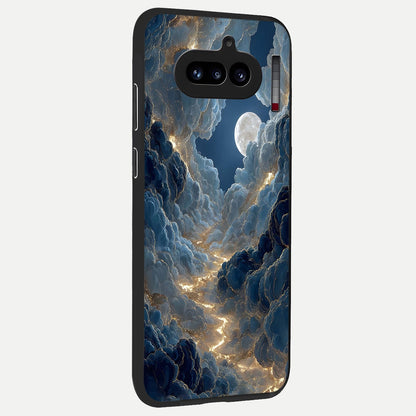  Celestial Cloud Road back cover For Nothing Phone 4A slim fit glass case with vibrant aesthetic design