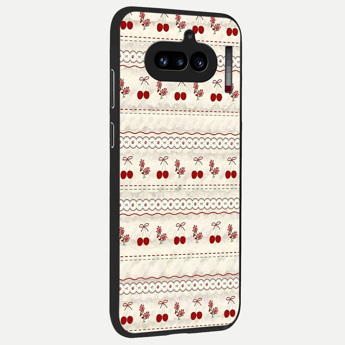  Cherry Bloom Charm back cover For Nothing Phone 4A slim fit glass case with vibrant aesthetic design