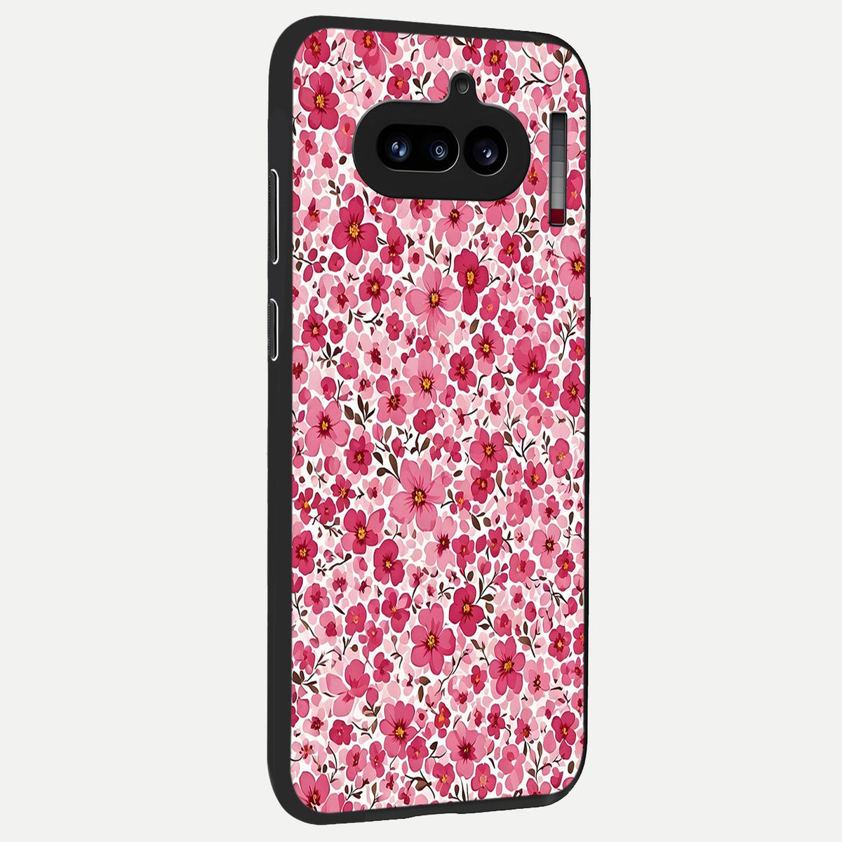  Cherry Blossom Charm back cover For Nothing Phone 4A slim fit glass case with vibrant aesthetic design
