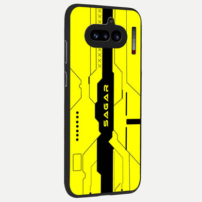  Circuit CYBERPUNK Custom Name back cover For Nothing Phone 4A slim fit glass case with vibrant aesthetic design