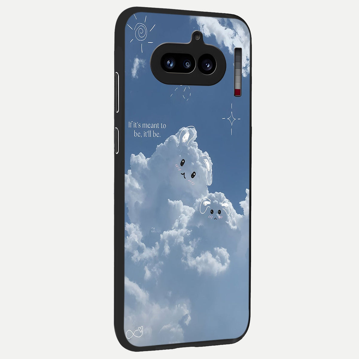  Cloud Bunny Dreams back cover For Nothing Phone 4A slim fit glass case with vibrant aesthetic design