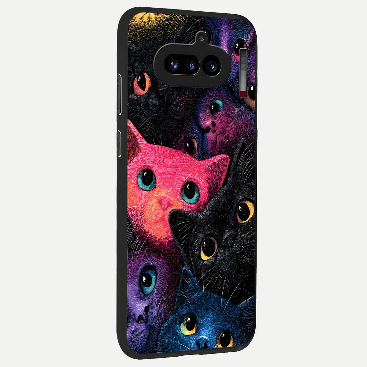  Cosmic Cats Dreams back cover For Nothing Phone 4A slim fit glass case with vibrant aesthetic design