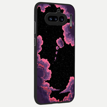  Cosmic Cloud Journey back cover For Nothing Phone 4A slim fit glass case with vibrant aesthetic design