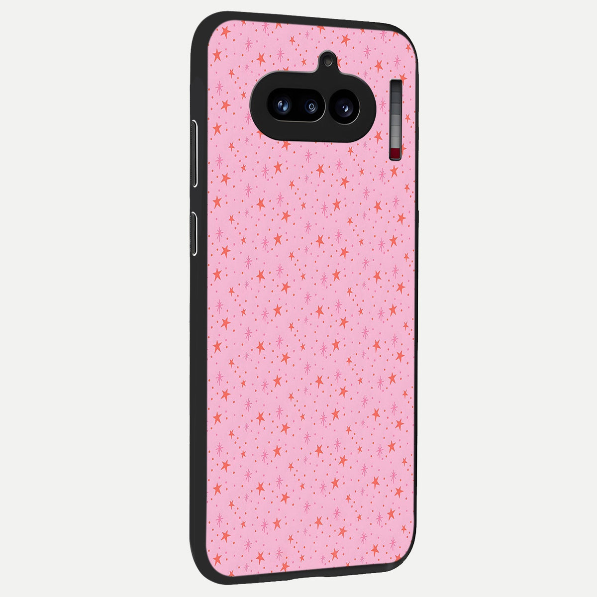  Cosmic Pink Sparkle back cover For Nothing Phone 4A slim fit glass case with vibrant aesthetic design