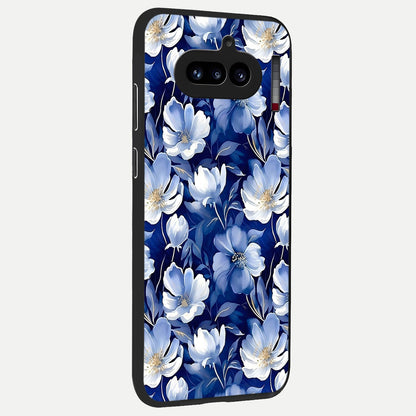  Cute Floral Patterns back cover For Nothing Phone 4A slim fit glass case with vibrant aesthetic design