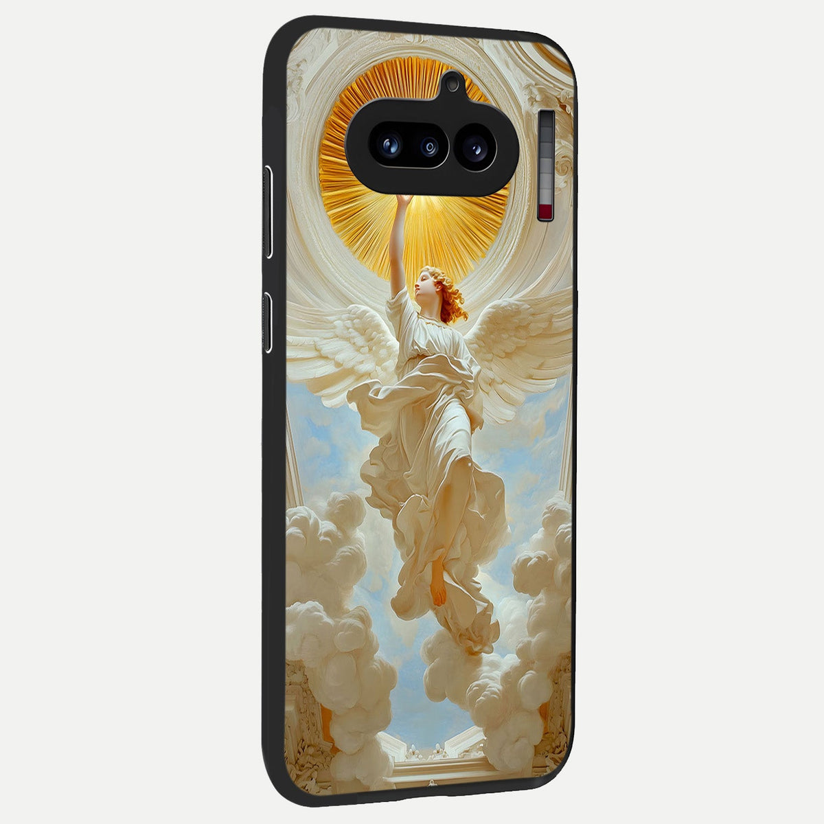  Divine Light Angel back cover For Nothing Phone 4A slim fit glass case with vibrant aesthetic design