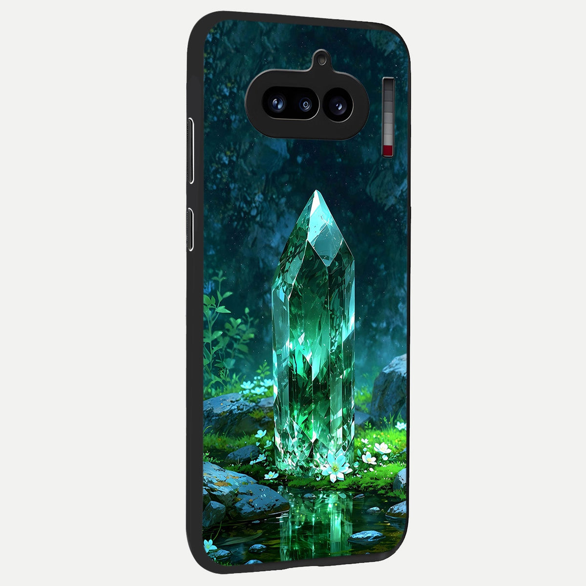  Emerald Light Crystal back cover For Nothing Phone 4A slim fit glass case with vibrant aesthetic design