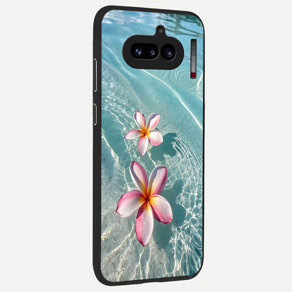  Floating Bloom Bliss back cover For Nothing Phone 4A slim fit glass case with vibrant aesthetic design