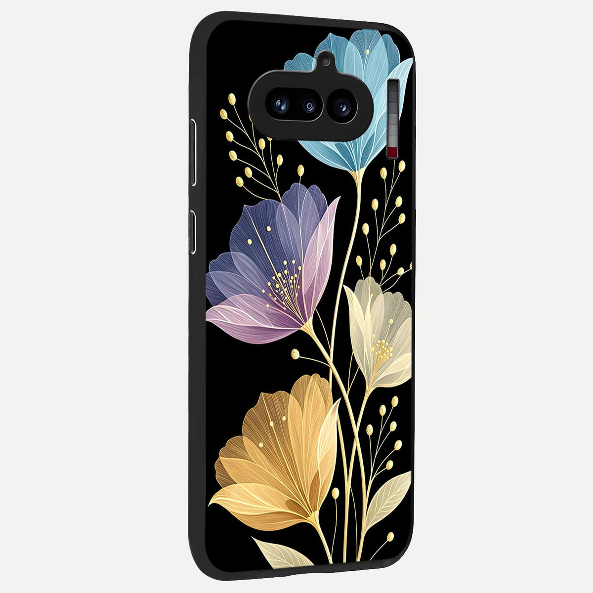  Flower Bloom Glow back cover For Nothing Phone 4A slim fit glass case with vibrant aesthetic design
