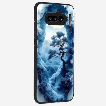  Frozen Serenity Gate back cover For Nothing Phone 4A slim fit glass case with vibrant aesthetic design
