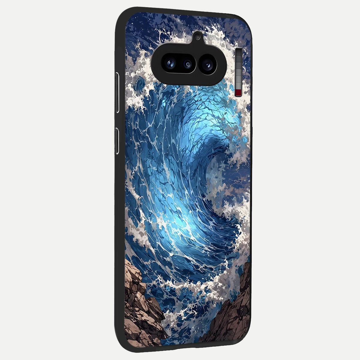  Giant Ocean Wave back cover For Nothing Phone 4A slim fit glass case with vibrant aesthetic design
