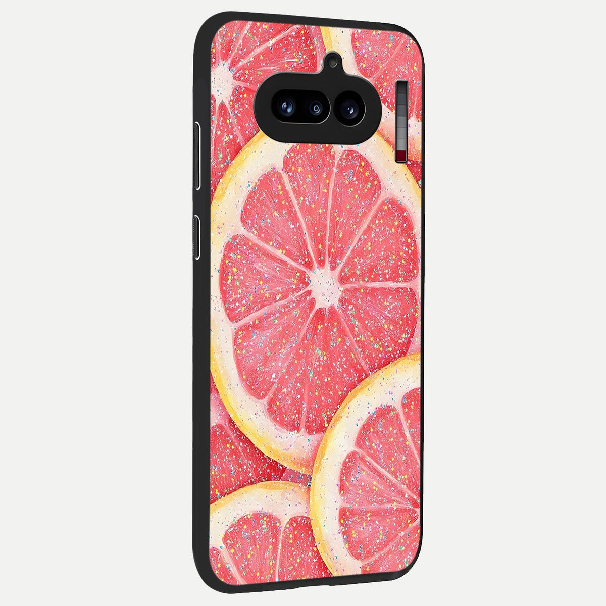  Glitter Grapefruit back cover For Nothing Phone 4A slim fit glass case with vibrant aesthetic design