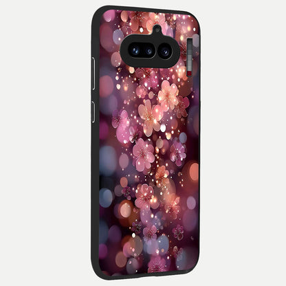  Glowing Petal Bliss back cover For Nothing Phone 4A slim fit glass case with vibrant aesthetic design