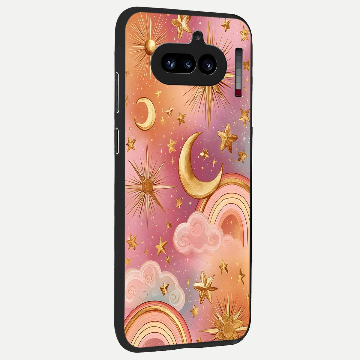  Golden Celestial Dreams back cover For Nothing Phone 4A slim fit glass case with vibrant aesthetic design