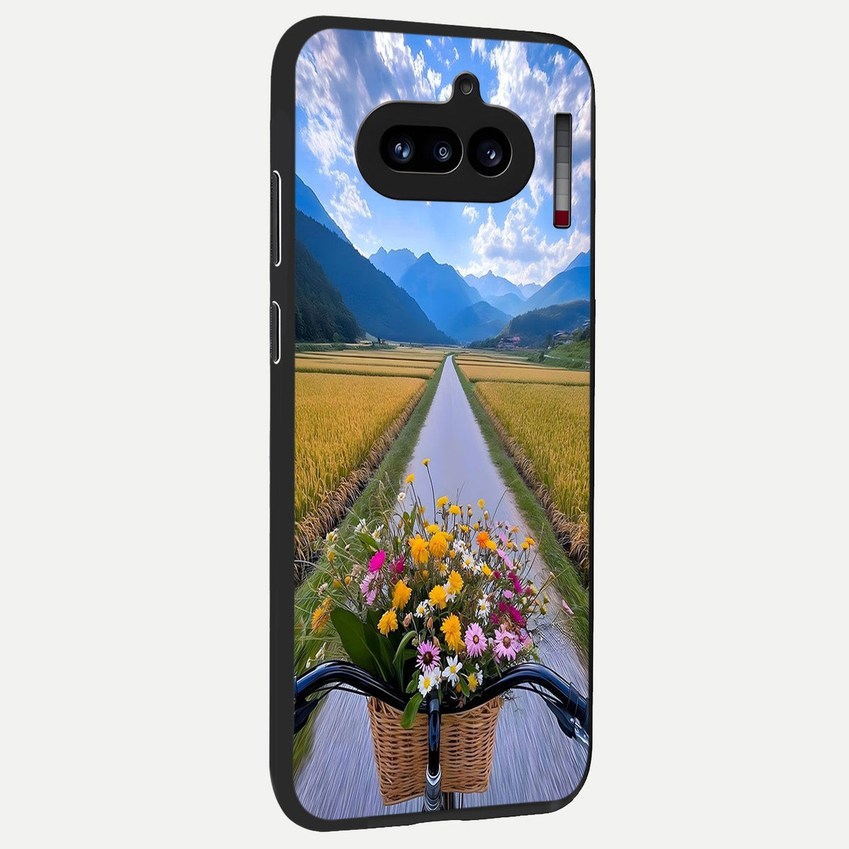  Golden Field Journey back cover For Nothing Phone 4A slim fit glass case with vibrant aesthetic design