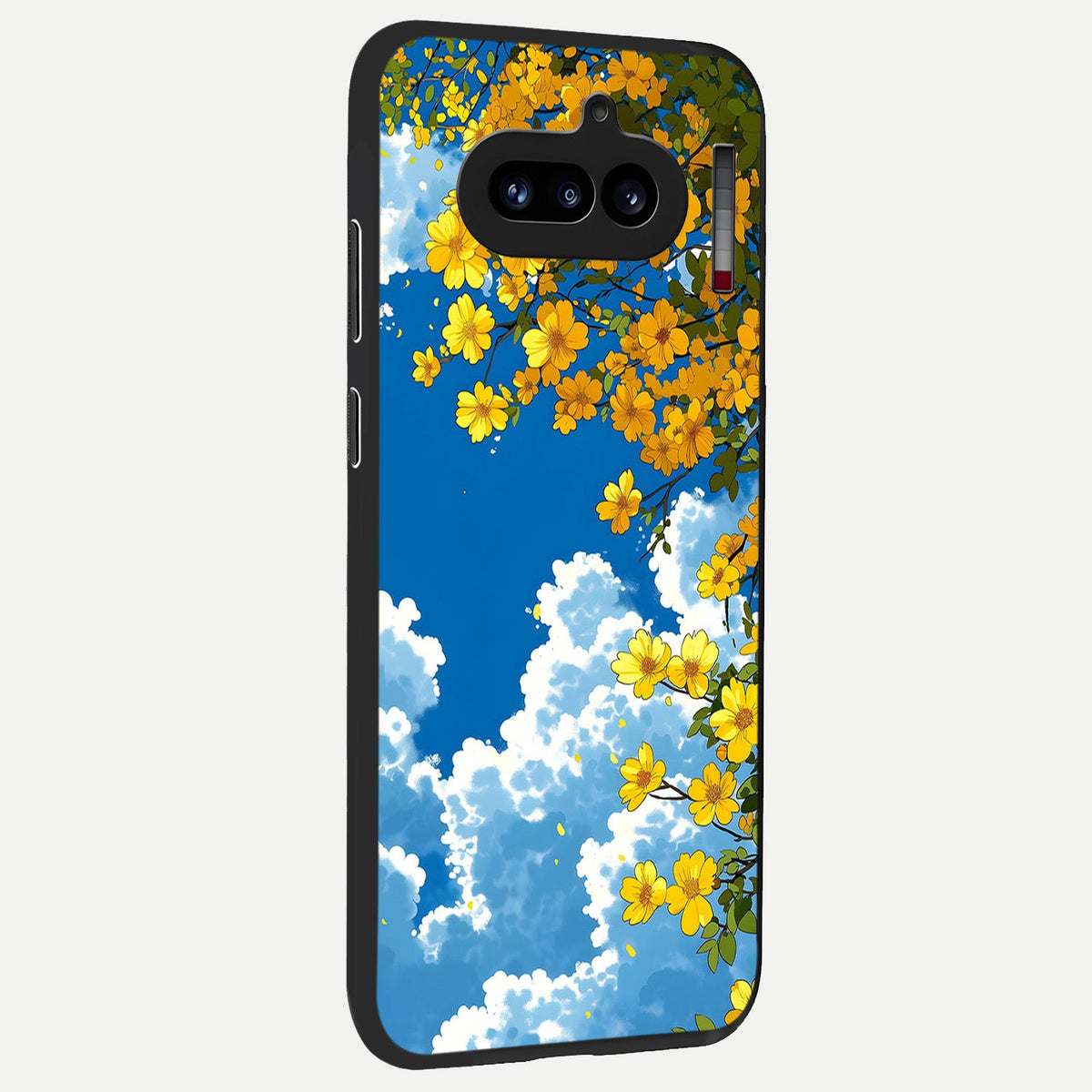  Golden Petal Sky back cover For Nothing Phone 4A slim fit glass case with vibrant aesthetic design
