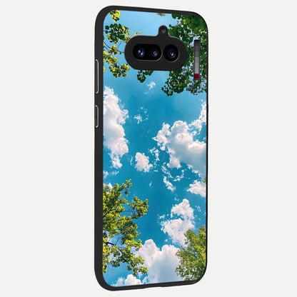  Green Moon Energy back cover For Nothing Phone 4A slim fit glass case with vibrant aesthetic design