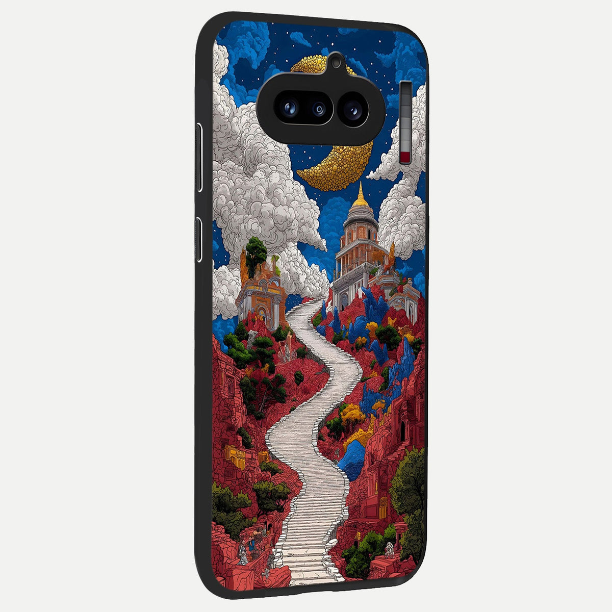  Heavenly Moon Path back cover For Nothing Phone 4A slim fit glass case with vibrant aesthetic design