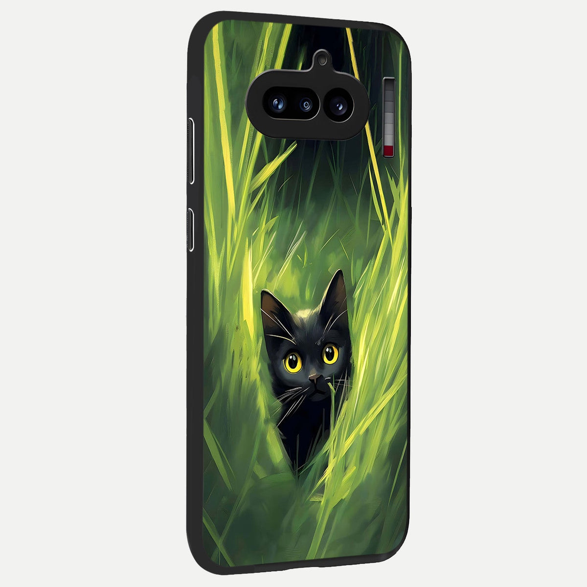  Hidden Cat Whisper back cover For Nothing Phone 4A slim fit glass case with vibrant aesthetic design