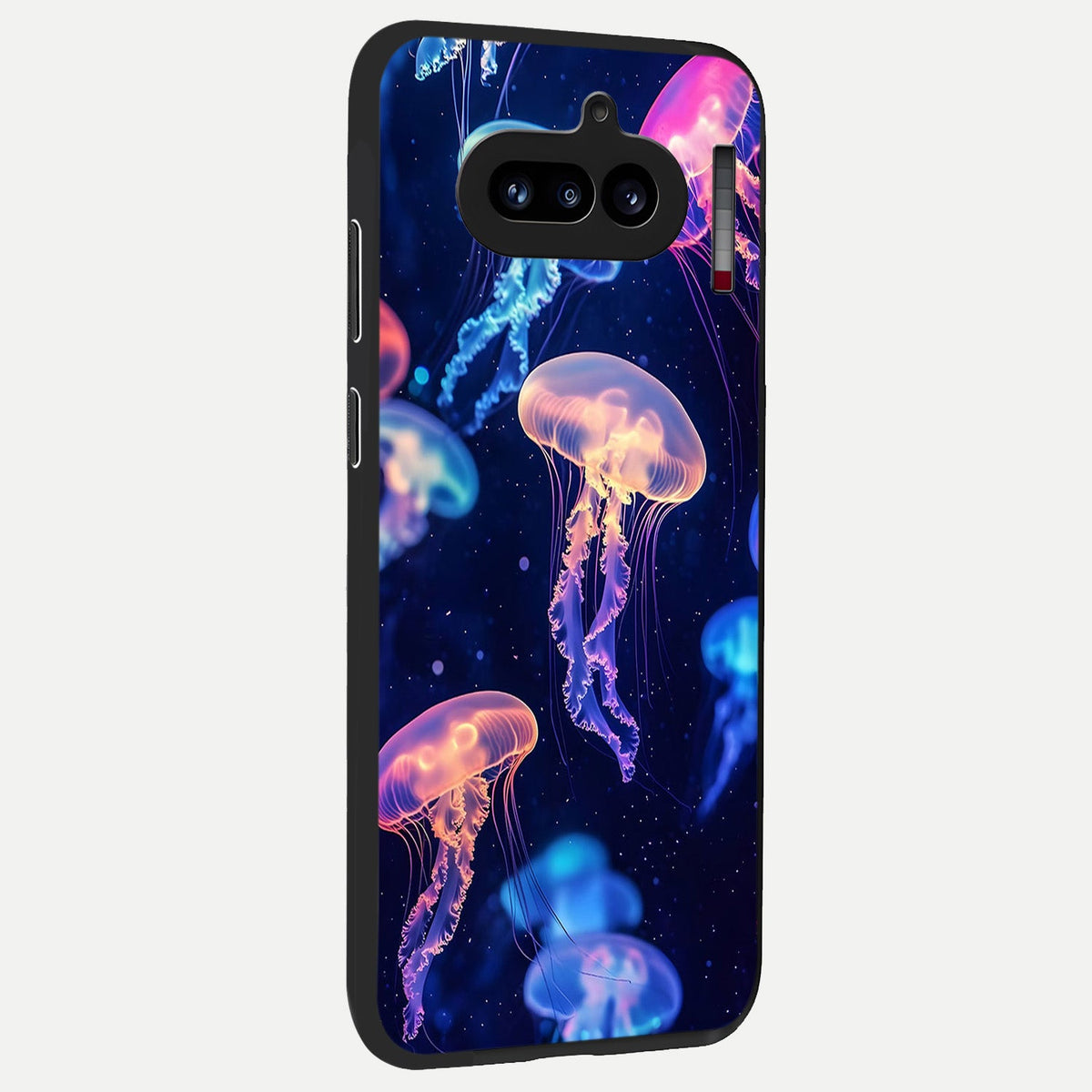  Jellyfish Pattern back cover For Nothing Phone 4A slim fit glass case with vibrant aesthetic design
