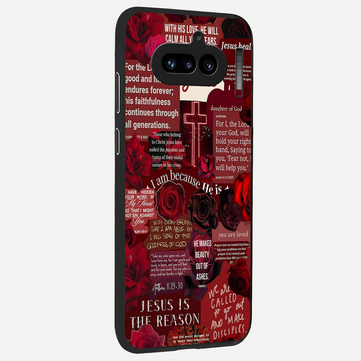  Jesus Love Heals back cover For Nothing Phone 4A slim fit glass case with vibrant aesthetic design