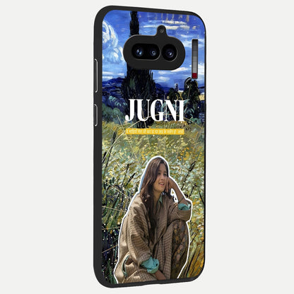  Jugni Soul Vibes back cover For Nothing Phone 4A slim fit glass case with vibrant aesthetic design