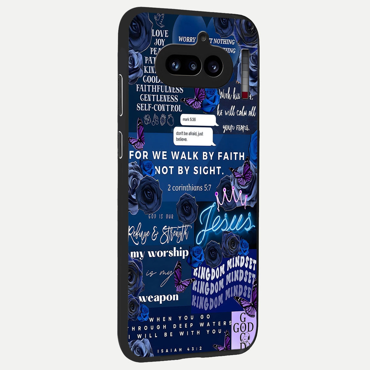  Kingdom Faith Glow back cover For Nothing Phone 4A slim fit glass case with vibrant aesthetic design