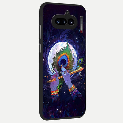  Krishna Hands Art back cover For Nothing Phone 4A slim fit glass case with vibrant aesthetic design