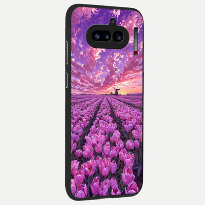  Lavender Dream Skies back cover For Nothing Phone 4A slim fit glass case with vibrant aesthetic design