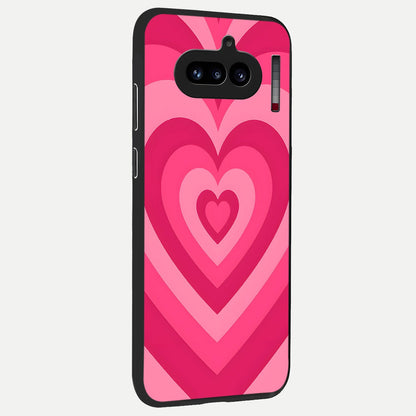  Layered Love Hearts back cover For Nothing Phone 4A slim fit glass case with vibrant aesthetic design