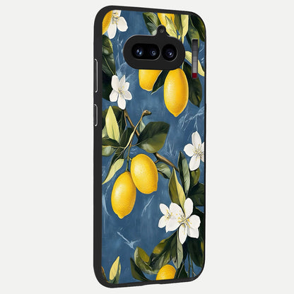  Lemon Dream Garden back cover For Nothing Phone 4A slim fit glass case with vibrant aesthetic design