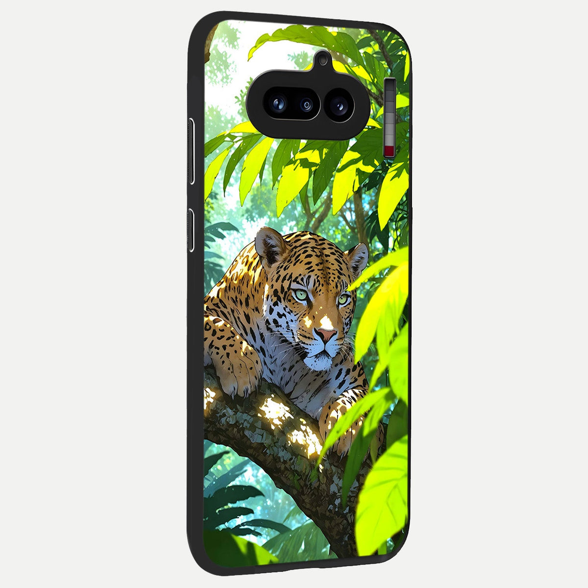  Leopard in Jungle back cover For Nothing Phone 4A slim fit glass case with vibrant aesthetic design