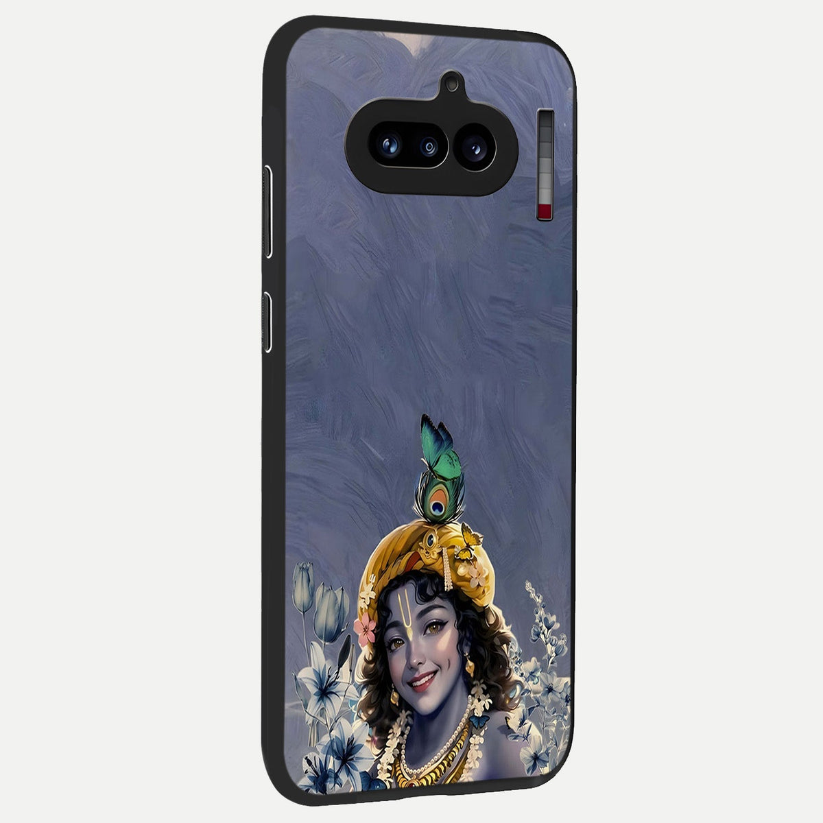  Lord Krishna back cover For Nothing Phone 4A slim fit glass case with vibrant aesthetic design