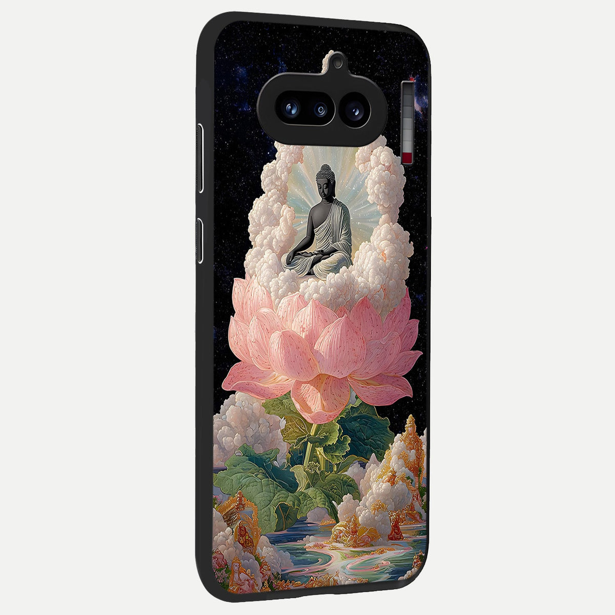  Lotus Divine Peace back cover For Nothing Phone 4A slim fit glass case with vibrant aesthetic design