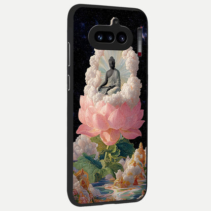  Lotus Divine Peace back cover For Nothing Phone 4A slim fit glass case with vibrant aesthetic design