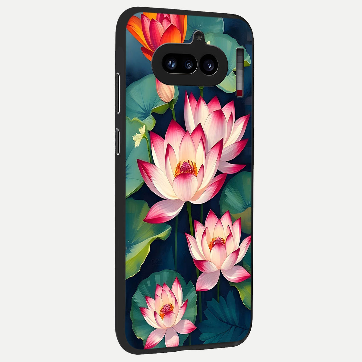  Lotus Dream Serenity back cover For Nothing Phone 4A slim fit glass case with vibrant aesthetic design