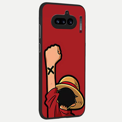  Luffy X Spirit back cover For Nothing Phone 4A slim fit glass case with vibrant aesthetic design