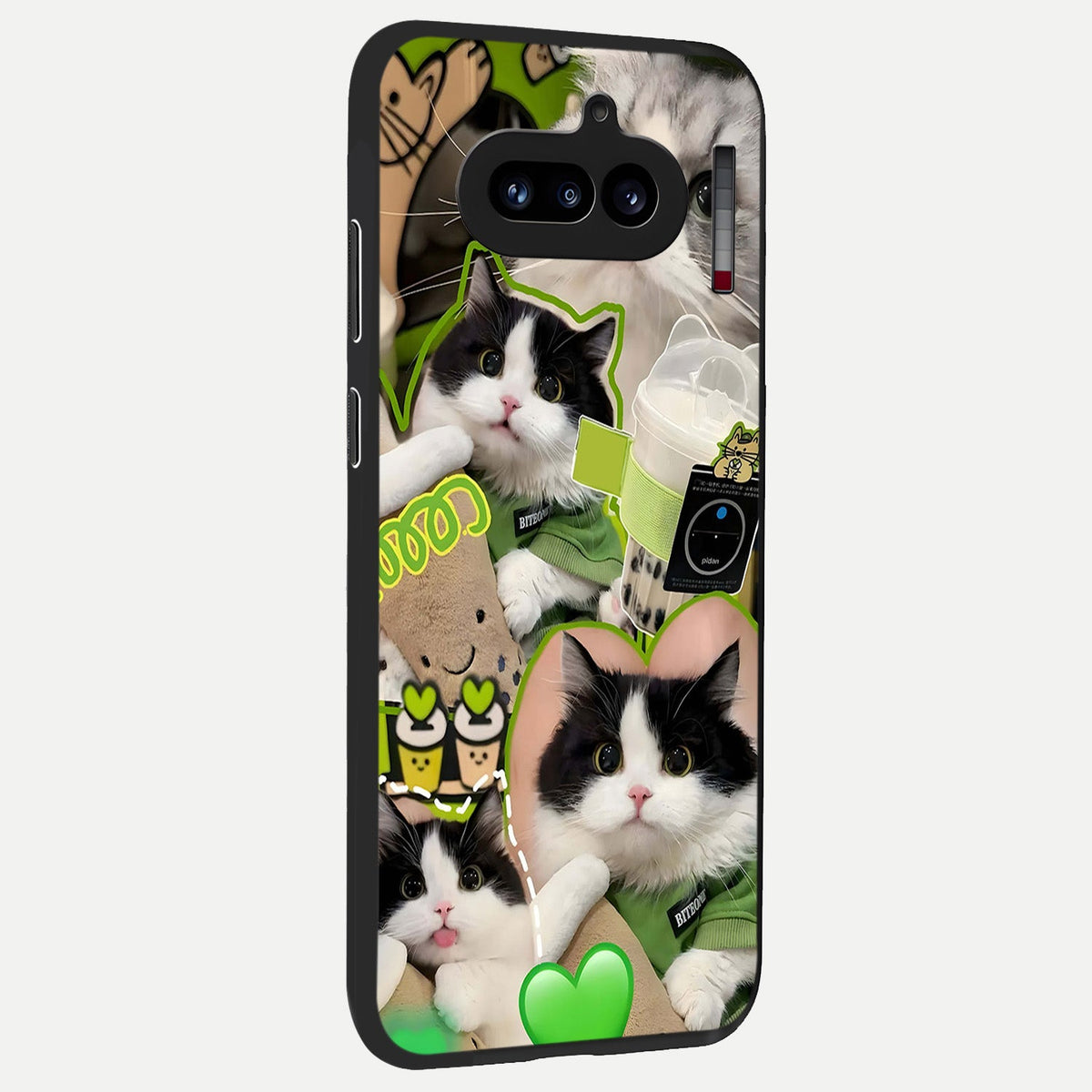  Matcha Cats Mood back cover For Nothing Phone 4A slim fit glass case with vibrant aesthetic design
