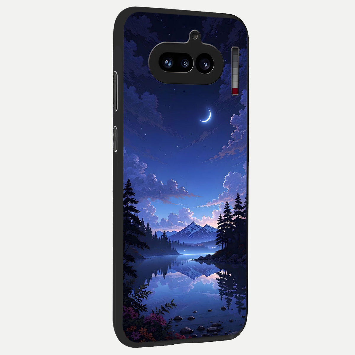  Midnight Lake Peace back cover For Nothing Phone 4A slim fit glass case with vibrant aesthetic design